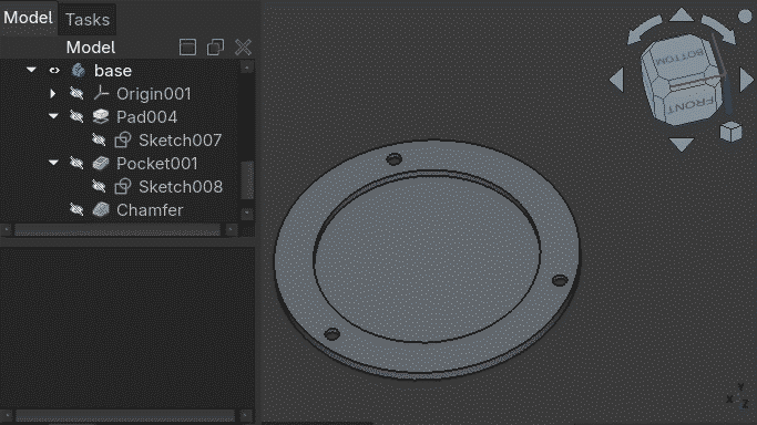 image of shelly device with mains power cable pluged in. The device is enclosed in a black 3d printed case.